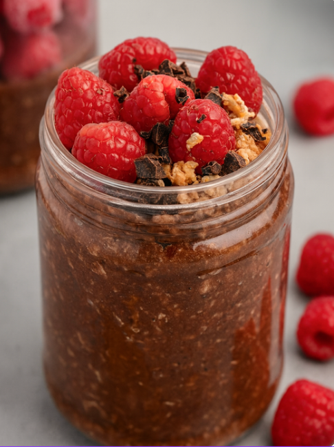 Chocolate Raspberry Overnight Oats