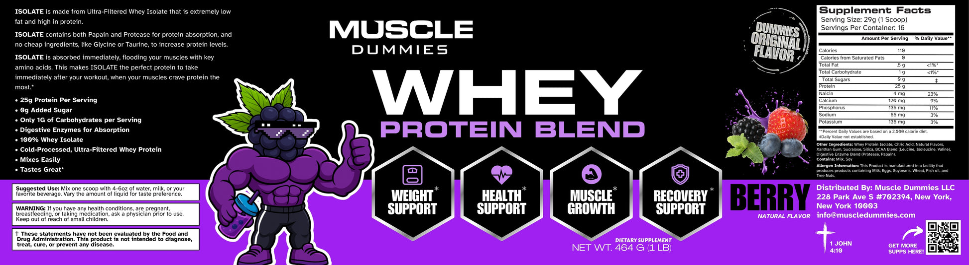 Mixed Berry Isolate Whey Protein