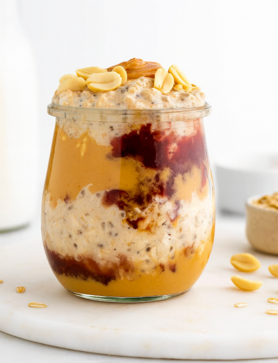 Peanut Butter & Jelly Overnight Oats