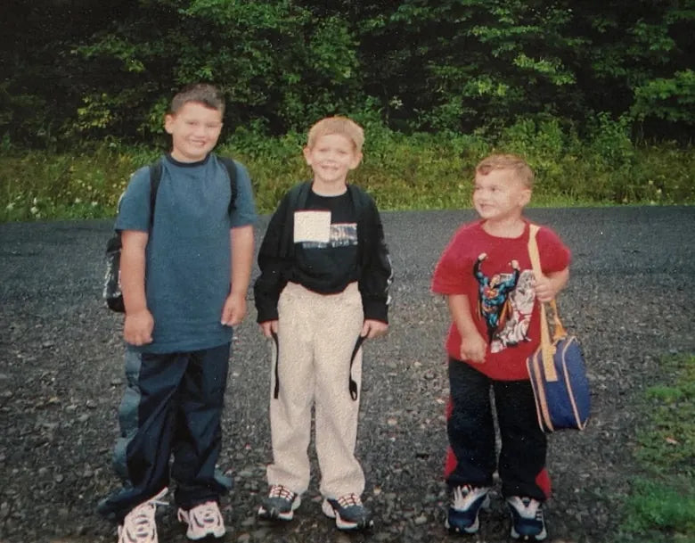 The three lifelong friends together as children